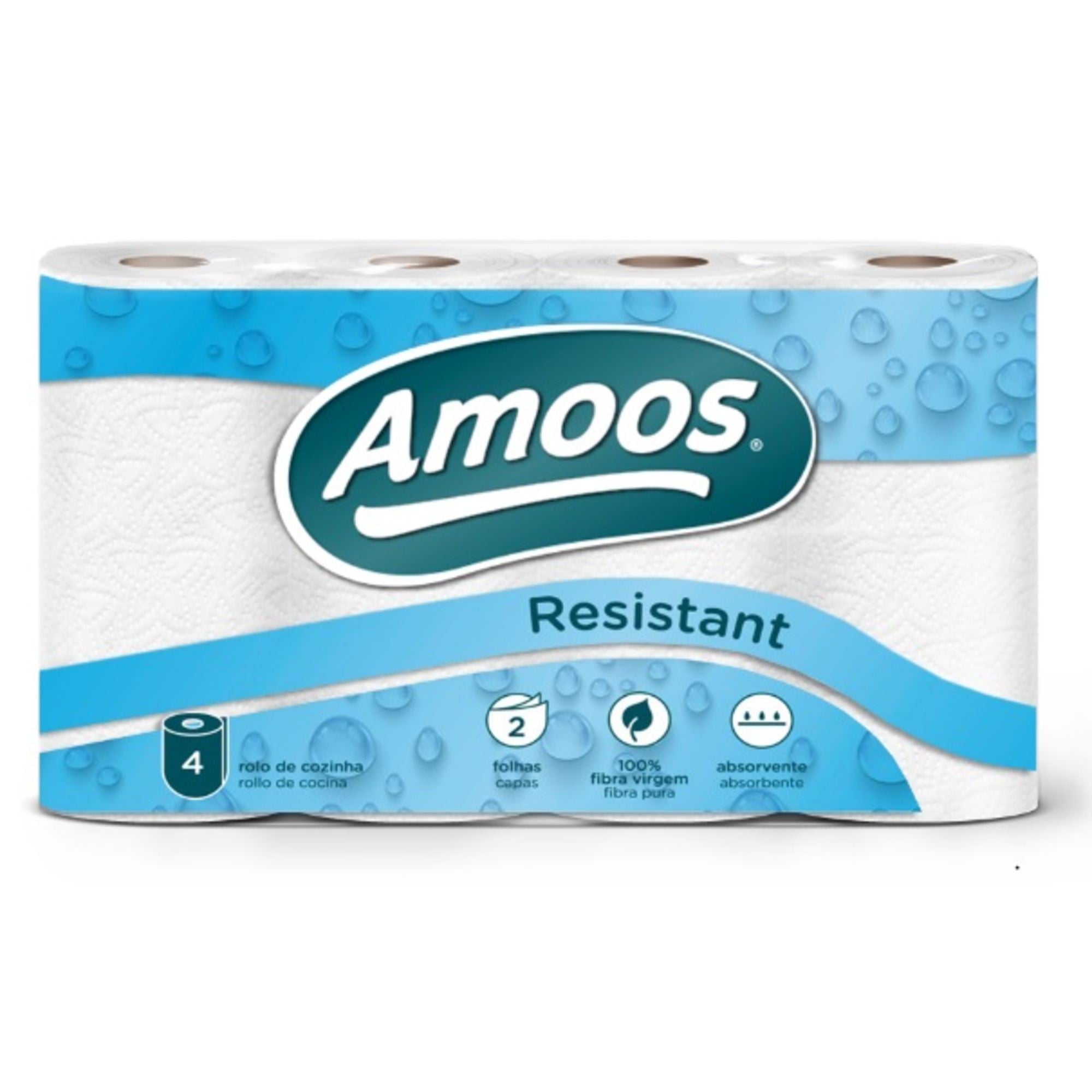 Virtuves dvielis Amoos Resistant 2 slāņi balta 4 ruļļi/iep. - AURON COFFEE ROASTERY