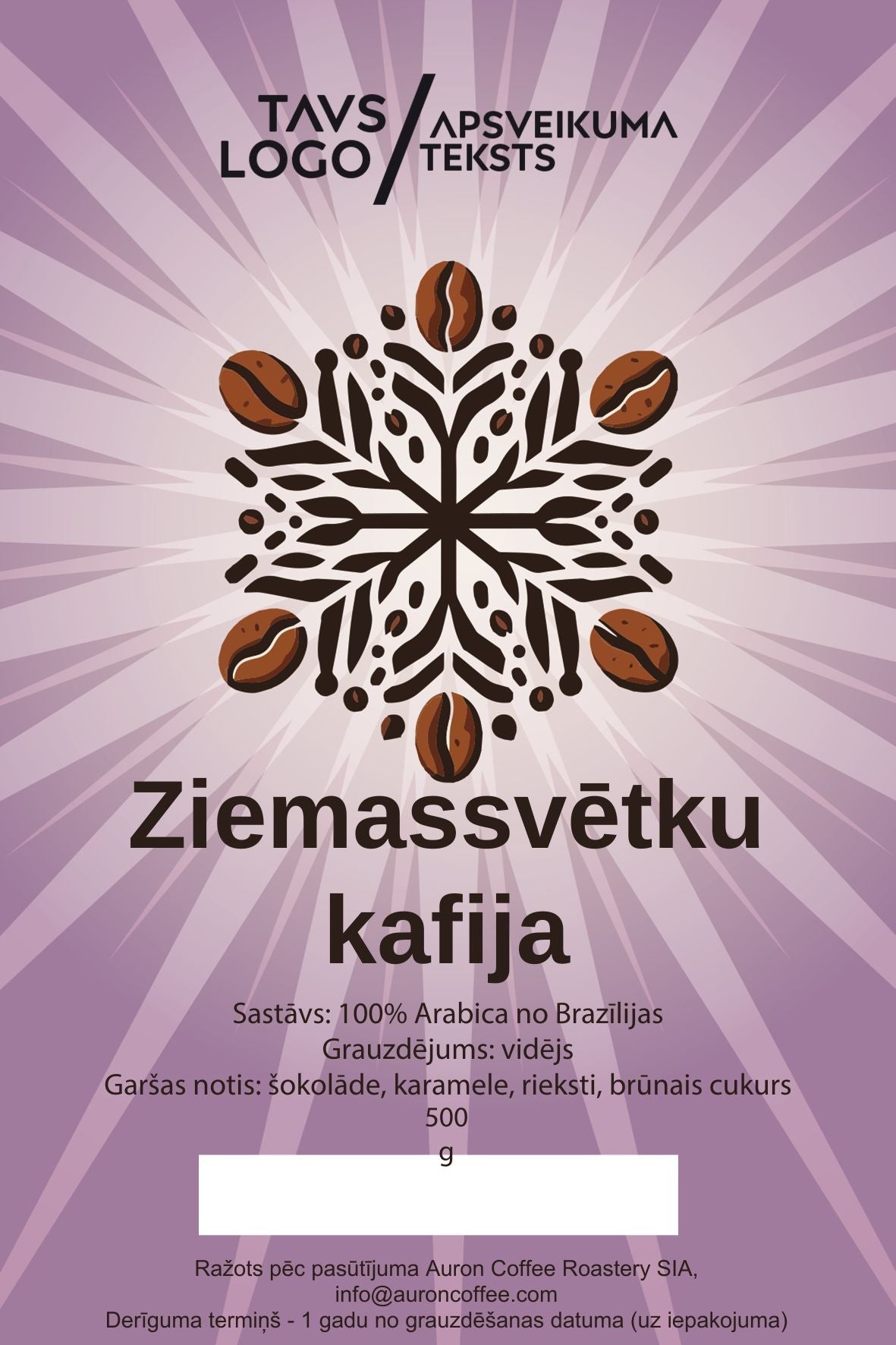 Svētku kafija, korporatīvās dāvanas, personalizētas etiķetes - AURON COFFEE ROASTERY