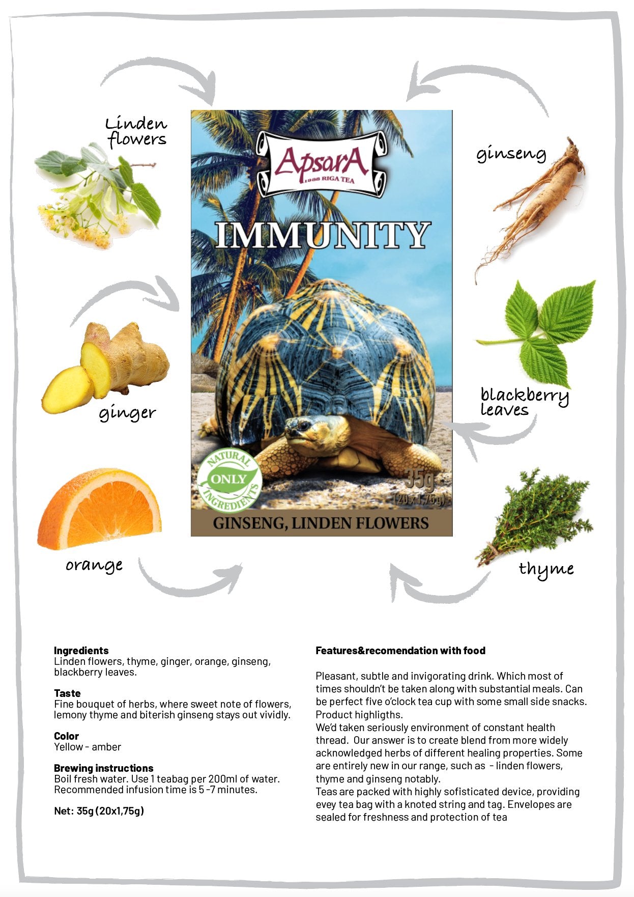 Tēja Immunity Apsara 20 gab. - AURON COFFEE ROASTERY